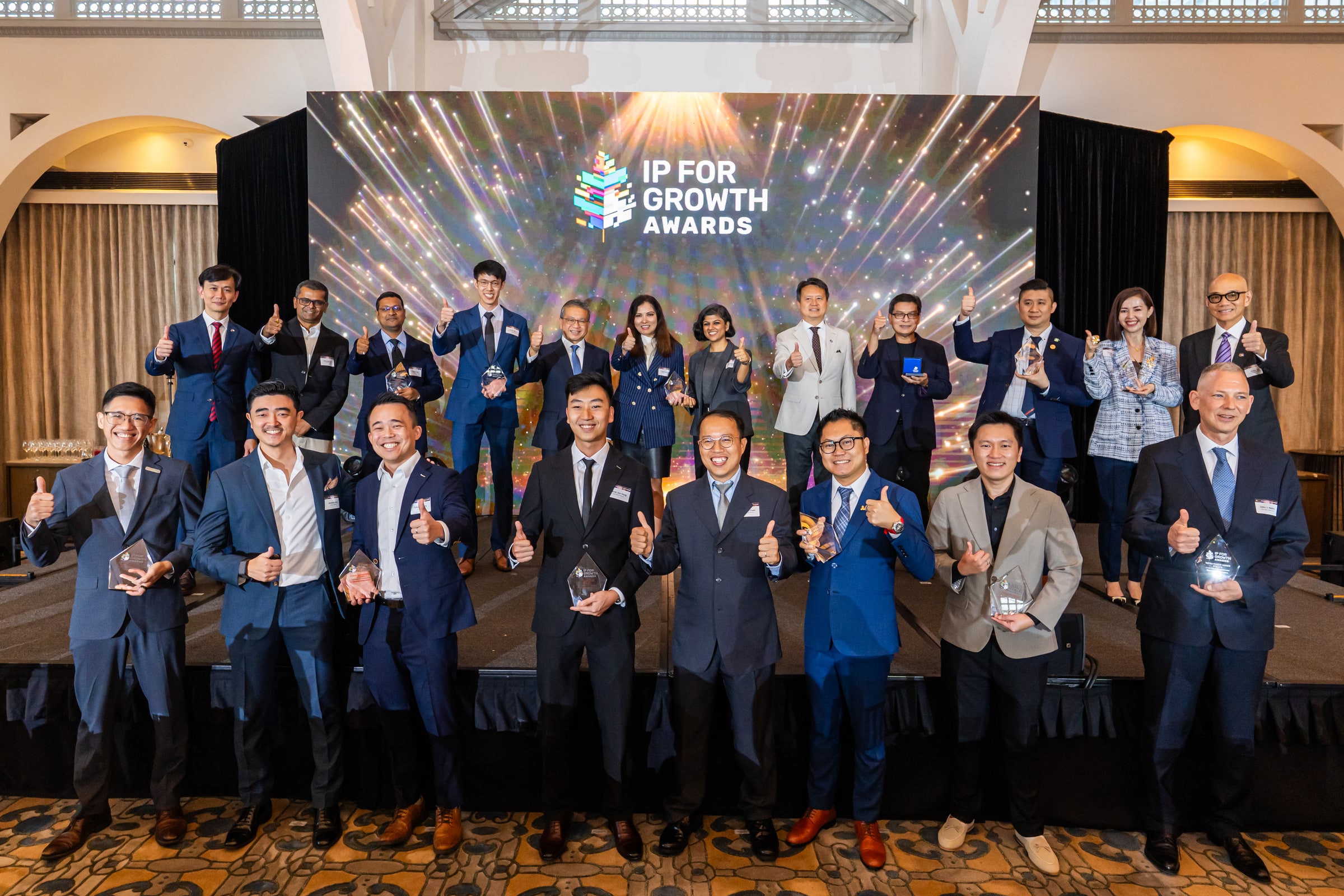 Recipients of the inaugural IP for Growth Awards 2026 gathered on stage