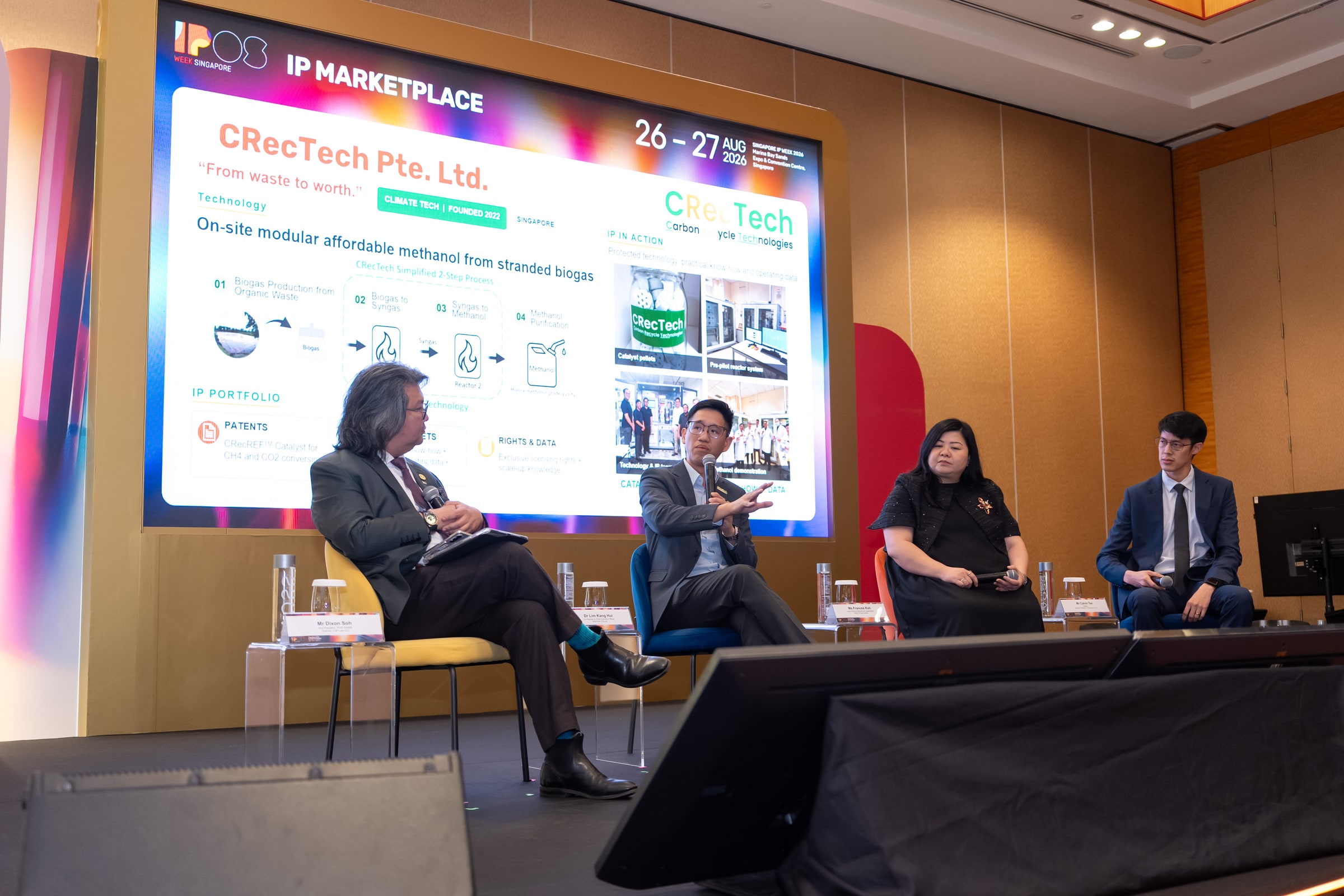 Dr. Lim Kang Hui speaking during the What Sets Winners Apart panel at Singapore IP Week 2026